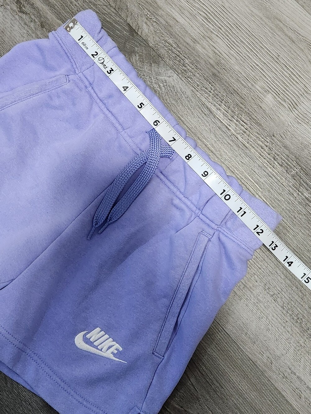 Nike Big Kids Girls French Terry Shorts Purple White Embroidered Swoosh Size M - Picture 9 of 11